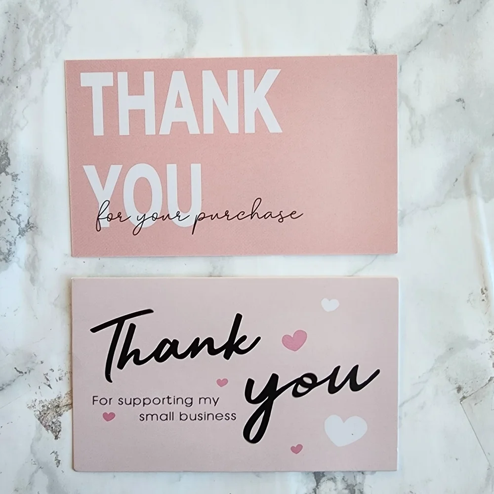 220pc Thank You Business Cards & Stickers